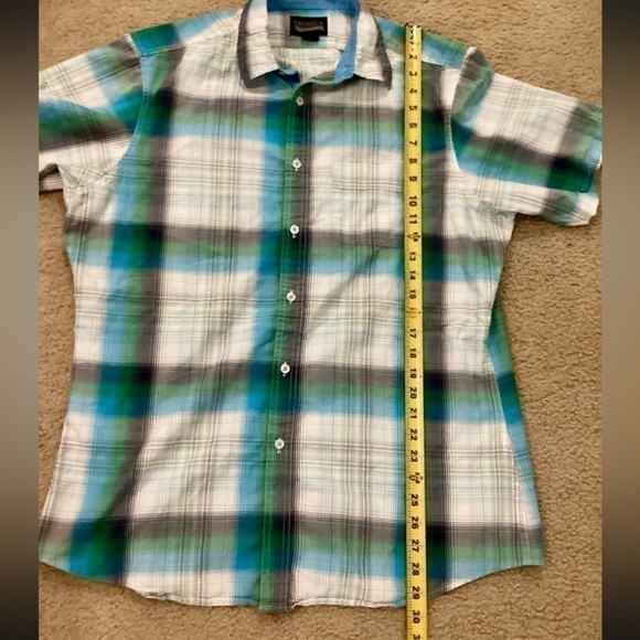 Daniel Cremieux Men’s Large Short Sleeve Multicolor Plaid Shirt - Picture 6 of 6